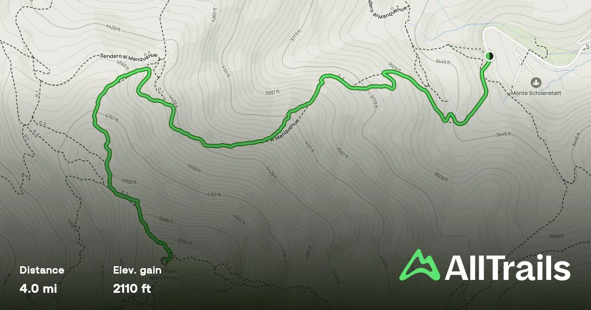 サンティアゴのスカイラインが山道に変わる場所