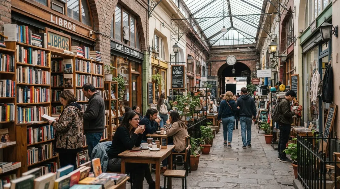 la galería Drugstore en Avenida Providencia 2124, librerías independientes y cafés dentro de un pasaje vintage